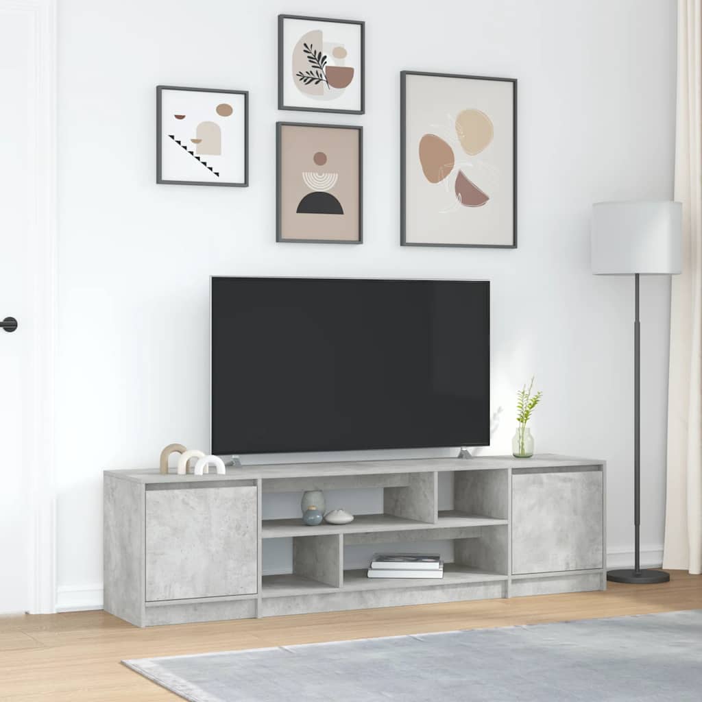 TV Cabinet Concrete Grey 188.5x41x50 cm Engineered Wood